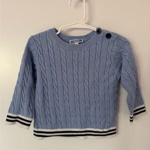 Jacadi 12M Light Blue Cable Knit Sweater